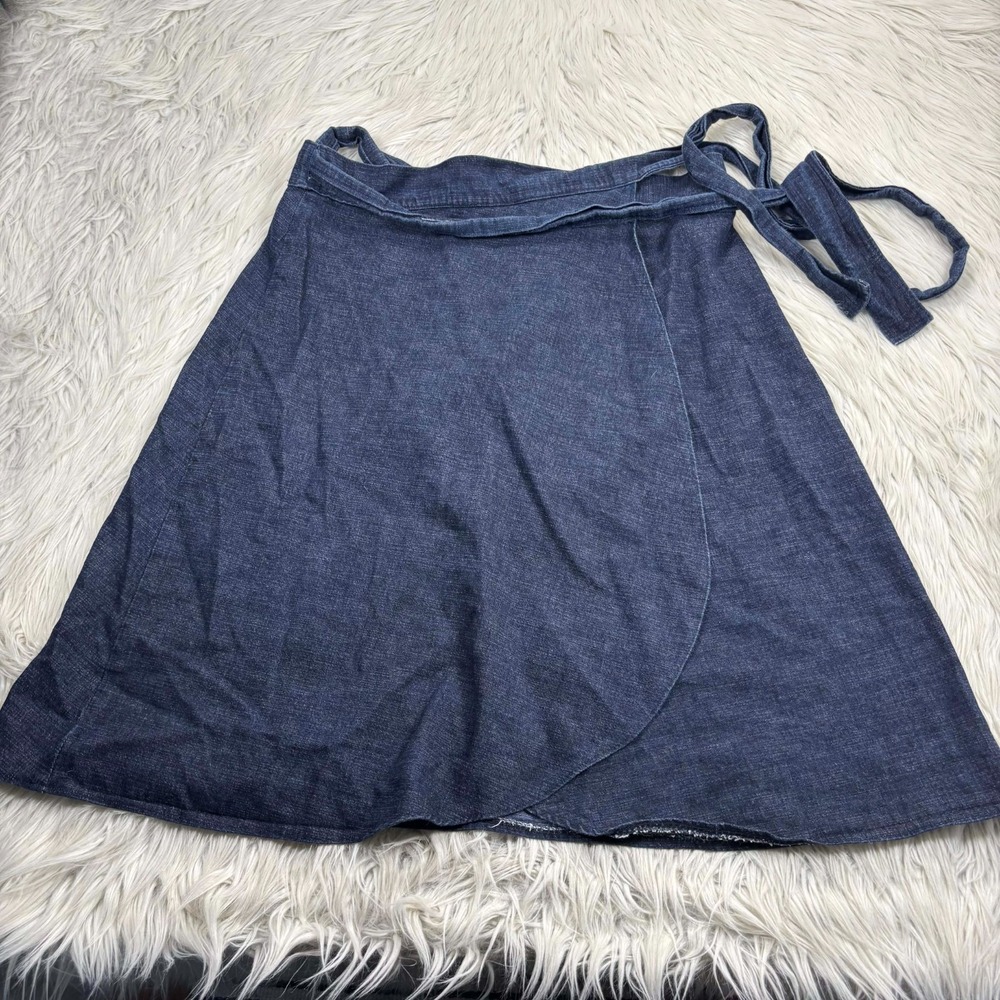 Holly Stalder Women's OS‎ Dark Wash Denim Wrap Skirt Preppy Coastal Cottagecore